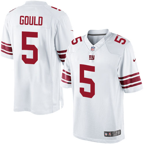 Men's Limited Robbie Gould Nike Jersey White Road - #5 NFL New York Giants